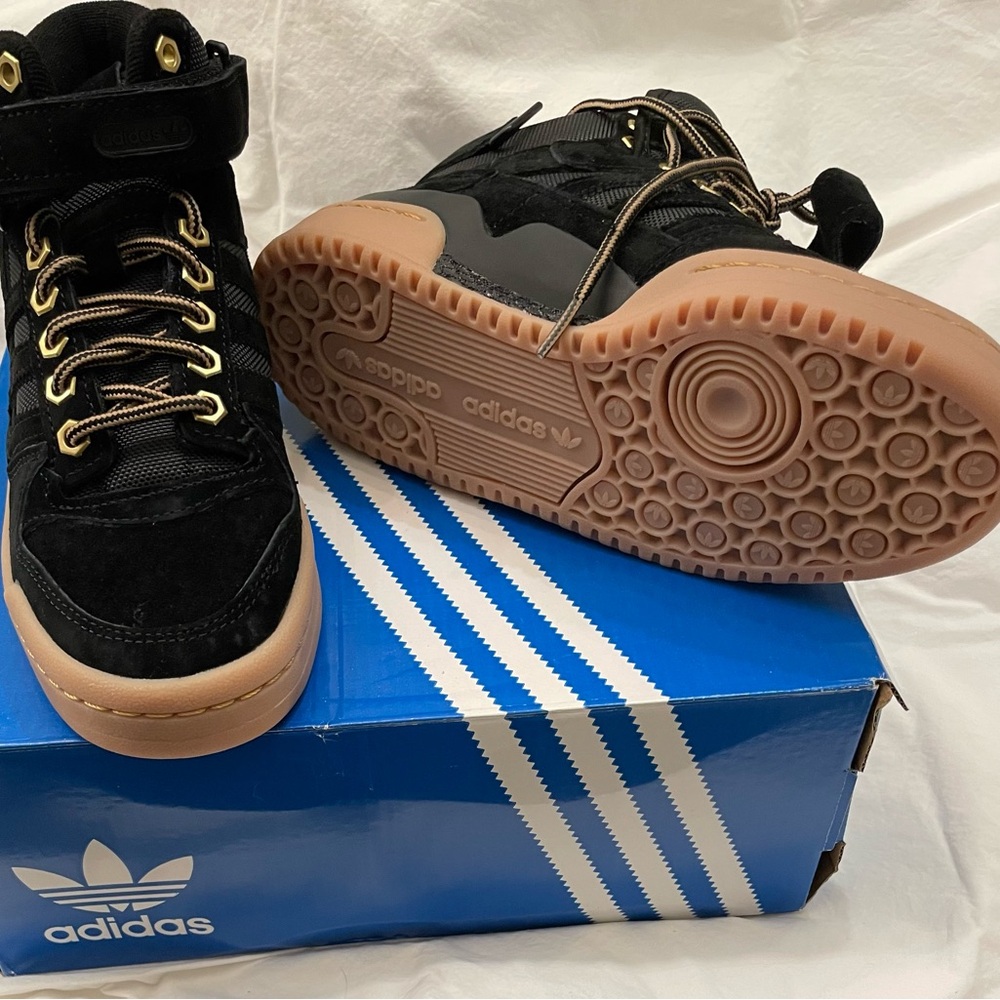 Adidas Black and Tan Sneakers